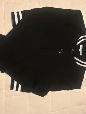 American Apparel - Cropped Black Varsity Jacket
